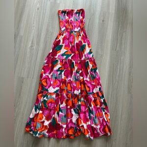 Vibrant Strapless Maxi Dress